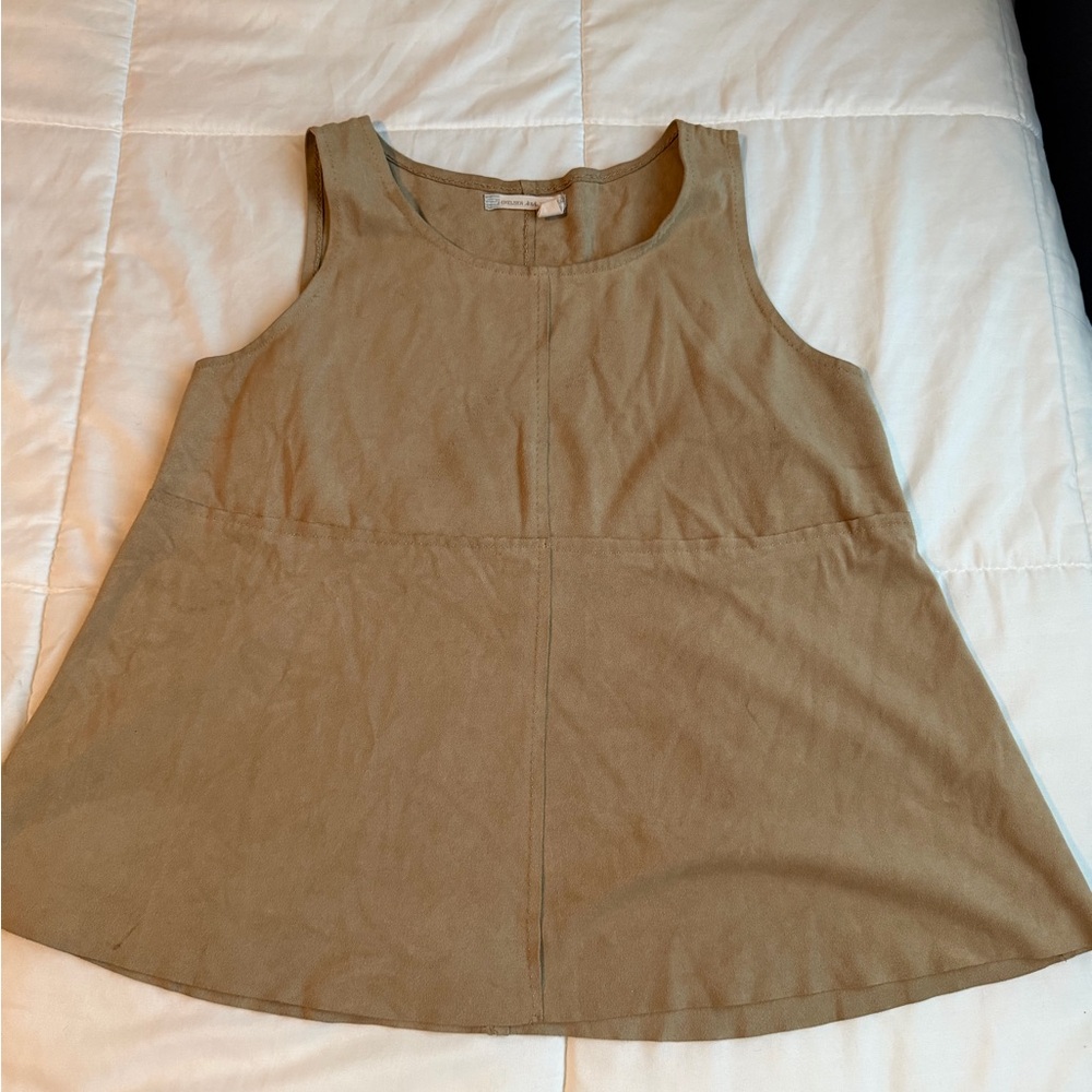 Elegant Tan Sleeveless Blouse